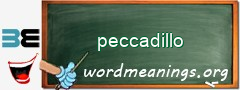 WordMeaning blackboard for peccadillo